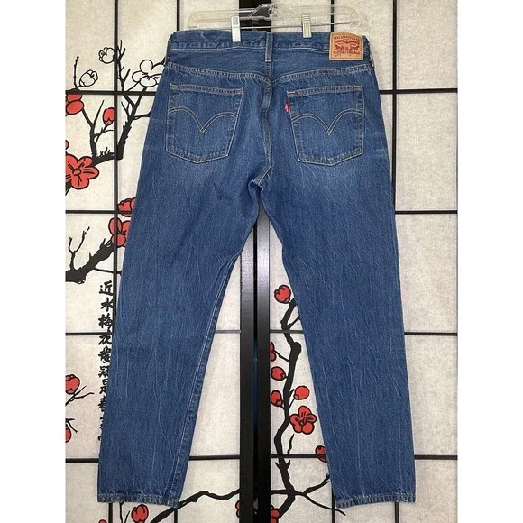 Levis 501T Jeans Blue Button Fly True 30x28‎ Modern Big - Pre Shrunk Extra Slim - Picture 3 of 11